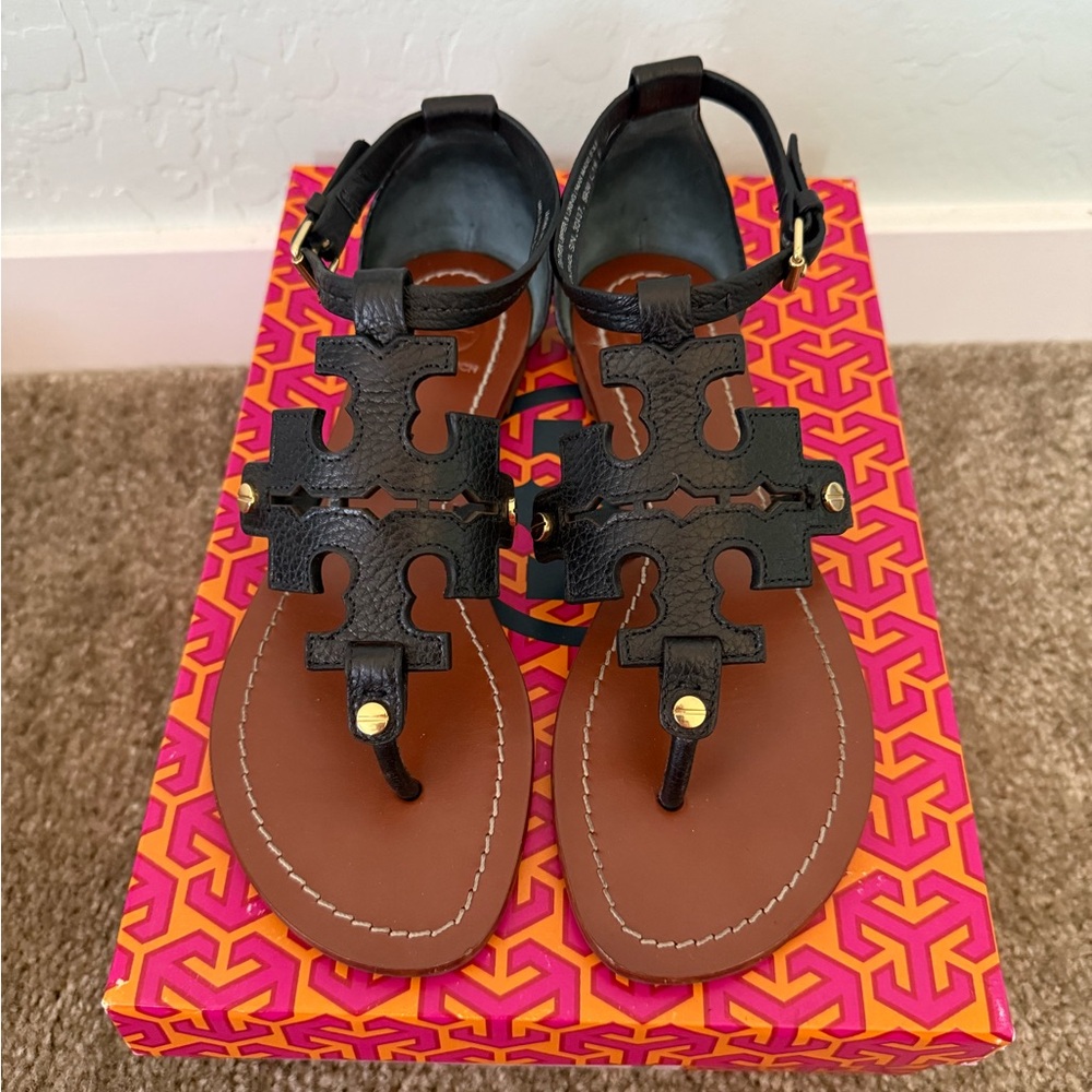 Tory Burch Black Gladiator Sandals